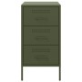 Bedside tables 2 units, olive green laminated steel, 36x39x68 cm by , Nightstands - Ref: Foro24-843087, Price: 215,94 €, Disc...