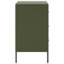 Bedside tables 2 units, olive green laminated steel, 36x39x68 cm by , Nightstands - Ref: Foro24-843087, Price: 215,94 €, Disc...