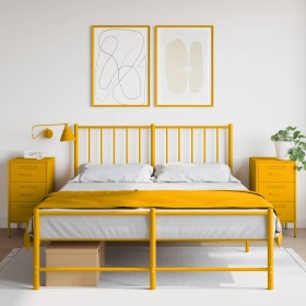 Bedside tables 2 units yellow laminated steel 36x39x68 cm by , Nightstands - Ref: Foro24-843085, Price: 216,03 €, Discount: %