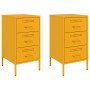 Bedside tables 2 units yellow laminated steel 36x39x68 cm by , Nightstands - Ref: Foro24-843085, Price: 215,94 €, Discount: %