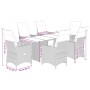 Garden table and 7-piece chairs set with gray synthetic rattan cushions. by , Garden sets - Ref: Foro24-3276899, Price: 966,0...