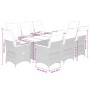 Garden table and 9-piece chair set with gray synthetic rattan cushions. by , Garden sets - Ref: Foro24-3276974, Price: 1,00 €...