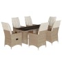 Garden table and chairs set 7 pieces with beige PE rattan cushions by , Garden sets - Ref: Foro24-3276943, Price: 907,99 €, D...