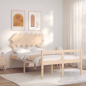 Bed for seniors with solid wood headboard by vidaXL, Beds and slatted bases - Ref: Foro24-3195521, Price: 147,74 €, Discount: %