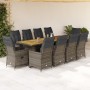 Garden table and chairs set 11 pieces with gray PE rattan cushions by , Garden sets - Ref: Foro24-3277260, Price: 1,00 €, Dis...