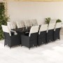 Set de mesa y sillas de jardín 11 pzas y cojines ratán PE negro de , Conjuntos de jardín - Ref: Foro24-3277236, Precio: 1,00 ...