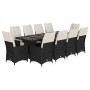 Garden table and chairs set 11 pieces with black PE rattan cushions by , Garden sets - Ref: Foro24-3277236, Price: 1,00 €, Di...