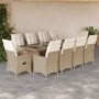 Set de mesa y sillas de jardín 11 pzas y cojines ratán PE beige de , Conjuntos de jardín - Ref: Foro24-3277248, Precio: 1,00 ...