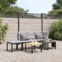 Garden bench cushions 4 pieces steel powder-coated black by , Garden sets - Ref: Foro24-3283640, Price: 283,13 €, Discount: %