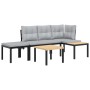 Garden bench cushions 4 pieces steel powder-coated black by , Garden sets - Ref: Foro24-3283640, Price: 283,13 €, Discount: %