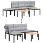 Garden bench cushions 4 pieces steel powder-coated black by , Garden sets - Ref: Foro24-3283640, Price: 283,13 €, Discount: %