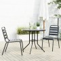 Stackable garden chairs, set of 3, made of steel with a gray powder coating. by , Garden sets - Ref: Foro24-3283764, Price: 1...