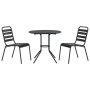 Stackable garden chairs, set of 3, made of steel with a gray powder coating. by , Garden sets - Ref: Foro24-3283764, Price: 1...