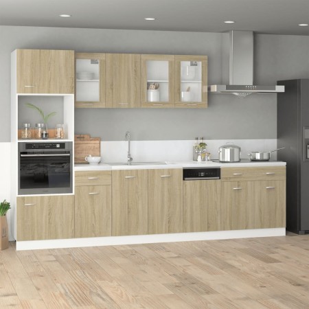 Hanging kitchen cabinet made of plywood in oak color, measuring 39.5x31x60 cm. by , Kitchen cabinets - Ref: Foro24-847496, Pr...