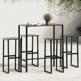 High table and garden stools set 5 pieces black steel by , Garden sets - Ref: Foro24-3283751, Price: 320,30 €, Discount: %