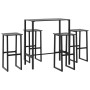 High table and garden stools set 5 pieces black steel by , Garden sets - Ref: Foro24-3283751, Price: 313,41 €, Discount: %