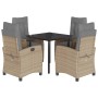 Garten-Essgruppe 5-teilig mit Kissen aus synthetischem Rattan in Beige. von , Gartensets - Ref: Foro24-3212834, Preis: 568,26...