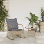 Silla mecedora de jardín con cojines ratán sintético beige de , Sillas de jardín - Ref: Foro24-369021, Precio: 105,27 €, Desc...