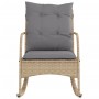 Garden rocking chair with beige synthetic rattan cushions by , Garden chairs - Ref: Foro24-369021, Price: 105,99 €, Discount: %