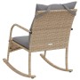 Garden rocking chair with beige synthetic rattan cushions by , Garden chairs - Ref: Foro24-369021, Price: 105,99 €, Discount: %