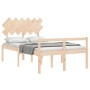 Bed for seniors with solid wood headboard by vidaXL, Beds and slatted bases - Ref: Foro24-3195521, Price: 154,34 €, Discount: %