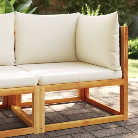 Corner garden sofa with solid acacia wood cushions by , Outdoor sofas - Ref: Foro24-4008168, Price: 143,59 €, Discount: %