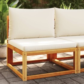 Garden sofa without armrests with solid acacia wood cushions by , Outdoor sofas - Ref: Foro24-4008177, Price: 116,31 €, Disco...