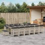 Garten-Esszimmer-Set mit 17-teiligen Kissen aus hellem grauem Kunst-Rattan. von , Gartensets - Ref: Foro24-3210827, Preis: 1,...