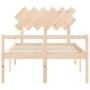 Bed for seniors with solid wood headboard by vidaXL, Beds and slatted bases - Ref: Foro24-3195521, Price: 154,34 €, Discount: %