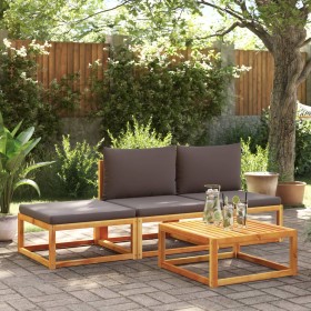 Set of garden sofas with 4-piece solid acacia wood cushions by , Garden sets - Ref: Foro24-3278912, Price: 358,52 €, Discount: %