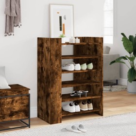 Shoe cabinet made of smoked oak engineered wood, measuring 74.5x37.5x100cm. by , Shoe racks and shoe organizers - Ref: Foro24...