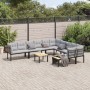 Set of garden sofas and cushions, 7 pieces, coated in black powder-coated steel. by , Garden sets - Ref: Foro24-3283656, Pric...