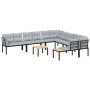 Gartensofa-Set mit 7-teiligen Kissen, pulverbeschichtetem schwarzen Stahl. von , Gartensets - Ref: Foro24-3283656, Preis: 613...