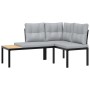 Set of garden sofas and cushions, 7 pieces, coated in black powder-coated steel. by , Garden sets - Ref: Foro24-3283656, Pric...