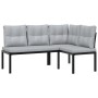 Set of garden sofas and cushions, 7 pieces, coated in black powder-coated steel. by , Garden sets - Ref: Foro24-3283656, Pric...