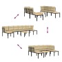 Gartensofa-Set mit 5-teiligen Kissen, pulverbeschichtetem schwarzen Stahl. von , Gartensets - Ref: Foro24-3283663, Preis: 418...