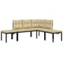 Gartensofa-Set mit 4-teiligen Kissen, pulverbeschichtetem schwarzen Stahl. von , Gartensets - Ref: Foro24-3283661, Preis: 293...