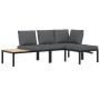 Garden sofa set with 3-piece black aluminum cushions by , Garden sets - Ref: Foro24-3283680, Price: 379,47 €, Discount: %