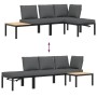 Garden sofa set with 3-piece black aluminum cushions by , Garden sets - Ref: Foro24-3283680, Price: 379,47 €, Discount: %