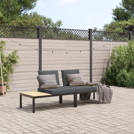 Garden sofa set with cushions 2 pieces black aluminum by , Garden sets - Ref: Foro24-3283705, Price: 272,23 €, Discount: %