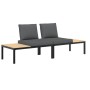 Garden sofa set with cushions 2 pieces black aluminum by , Garden sets - Ref: Foro24-3283705, Price: 272,23 €, Discount: %