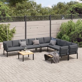 Garden sofa set with cushions 7 pieces black aluminum by , Garden sets - Ref: Foro24-3283689, Price: 964,99 €, Discount: %