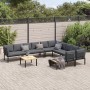 Garden sofa set with cushions 7 pieces black aluminum by , Garden sets - Ref: Foro24-3283689, Price: 963,60 €, Discount: %