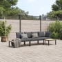 Garden sofa set with 3-piece black aluminum cushions by , Garden sets - Ref: Foro24-3283707, Price: 431,99 €, Discount: %