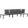 Garden sofa set with 3-piece black aluminum cushions by , Garden sets - Ref: Foro24-3283707, Price: 431,20 €, Discount: %