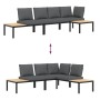 Garden sofa set with 3-piece black aluminum cushions by , Garden sets - Ref: Foro24-3283707, Price: 431,20 €, Discount: %