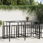 Mesa alta de bar acero recubrimiento polvo negro 200x100x110 cm de , Mesas de jardín - Ref: Foro24-3301419, Precio: 296,41 €,...