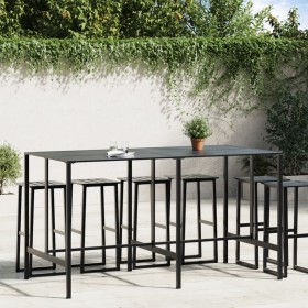 Mesa alta de bar acero recubrimiento polvo negro 200x100x110 cm de , Mesas de jardín - Ref: Foro24-3301419, Precio: 296,99 €,...