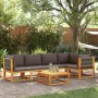 Gartensofagarnitur mit 6-teiligen massiven Akazienholz-Kissen. von , Outdoor-Sofas - Ref: Foro24-3278829, Preis: 711,65 €, Ra...