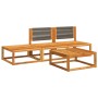 Set of garden sofas with 4-piece solid acacia wood cushions by , Outdoor sofas - Ref: Foro24-3278843, Price: 359,67 €, Discou...